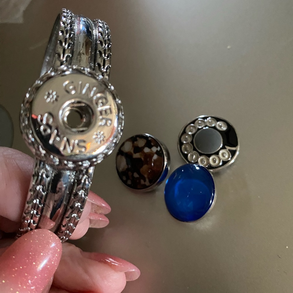 Ginger Snaps Silver Bracelet with Interchangeable Snaps